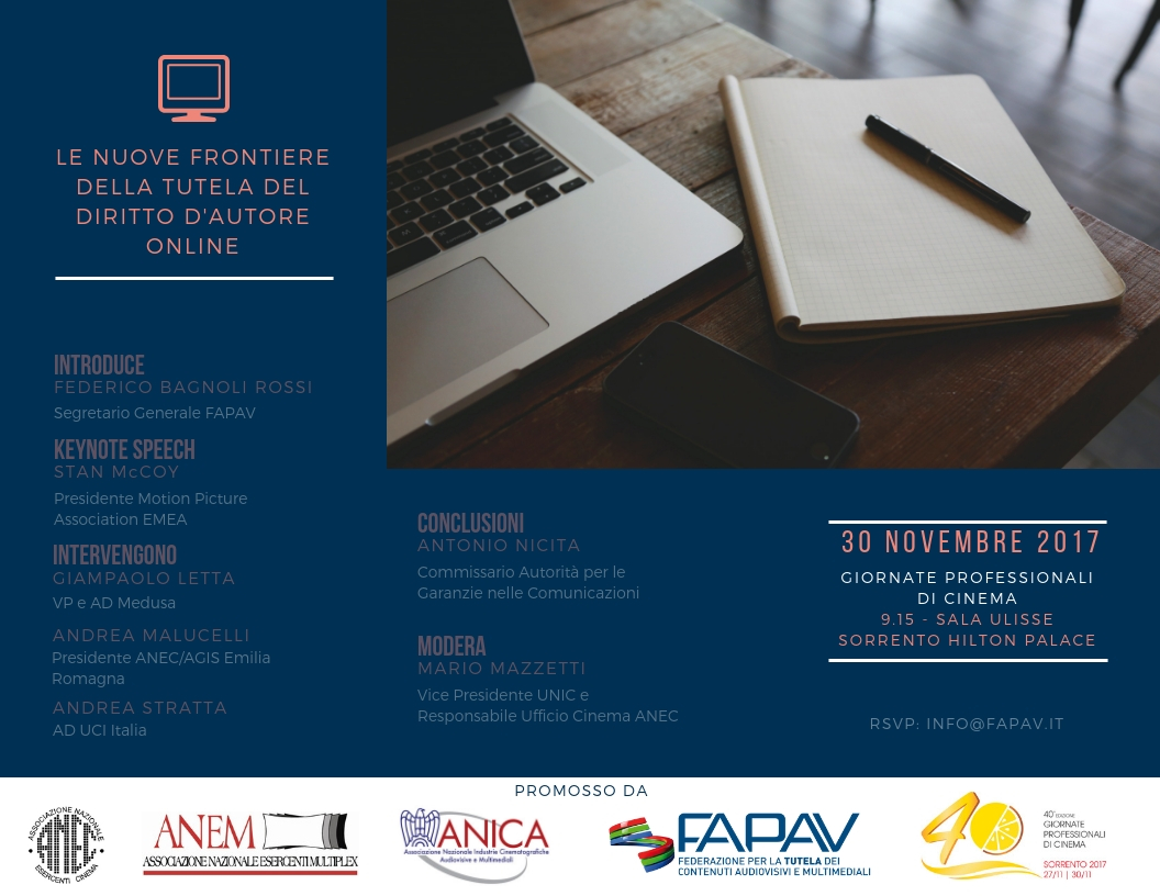 Appuntamento a Sorrento con il workshop promosso da ANEC, ANEM, ANICA e FAPAV