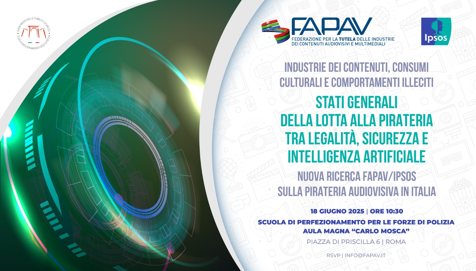 “Stati Generali della lotta alla Pirateria tra legalità, sicurezza e intelligenza artificiale”